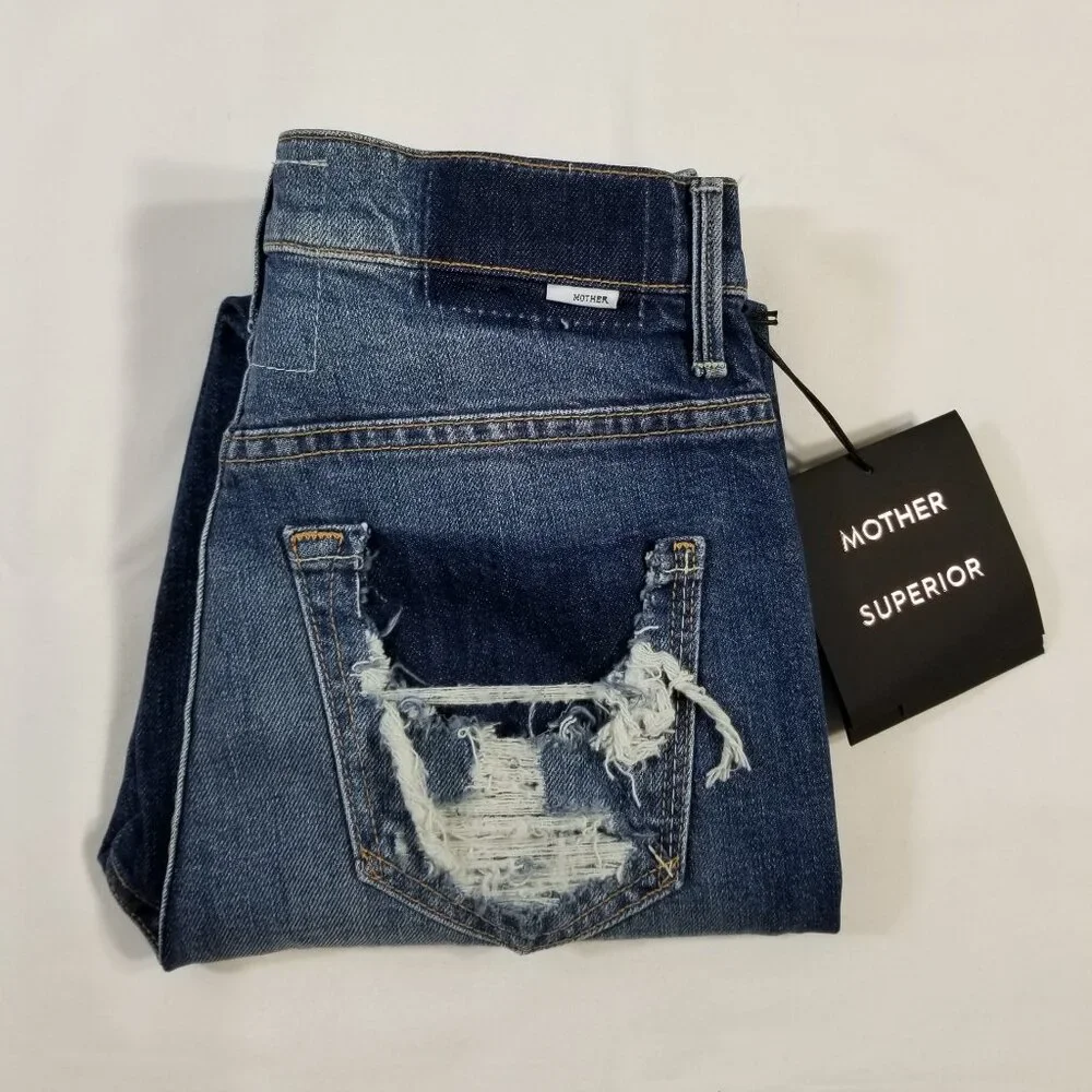 NWT MOTHER The Swooner Crop Jeans Your Treat Or Mine Distressed 24,26,27 $268